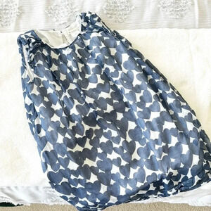 CREWCUTS GIRLS SLEEVELESS DRESS blue HEART PATTERN, LINED, POCKETS size 5